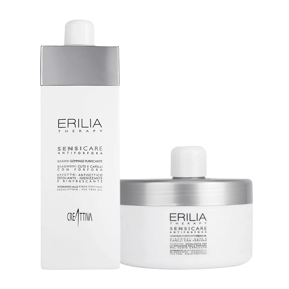 Creattiva Erilia Sensicare Antiforfora Bagno Purificante 750ml Maschera Purificante Peeling Gel 500ml
