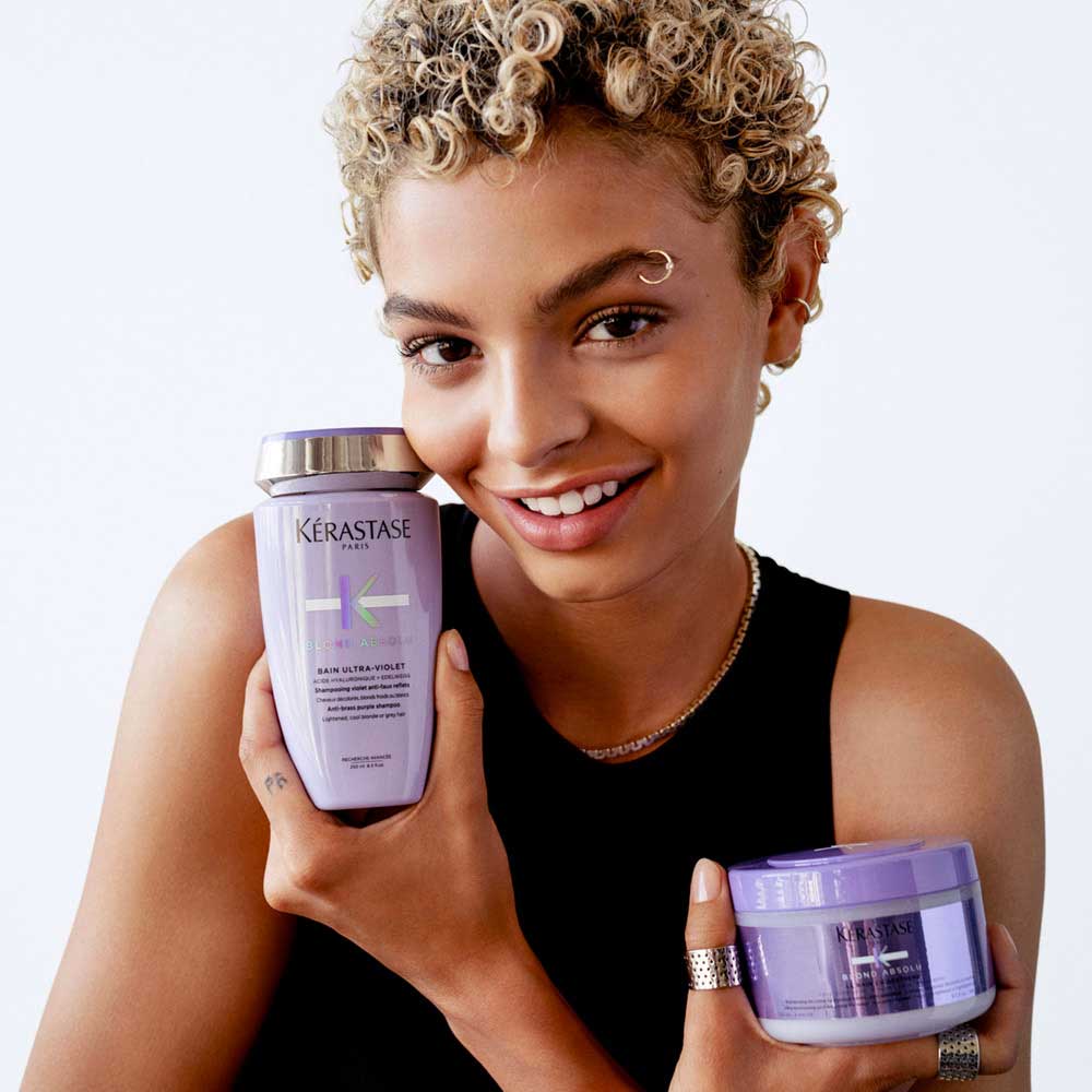 Kerastase Blond Absolu Bain Ultra Violet 250ml -  shampoo antigiallo per capelli biondi, grigi, bianchi e platino - Image 3